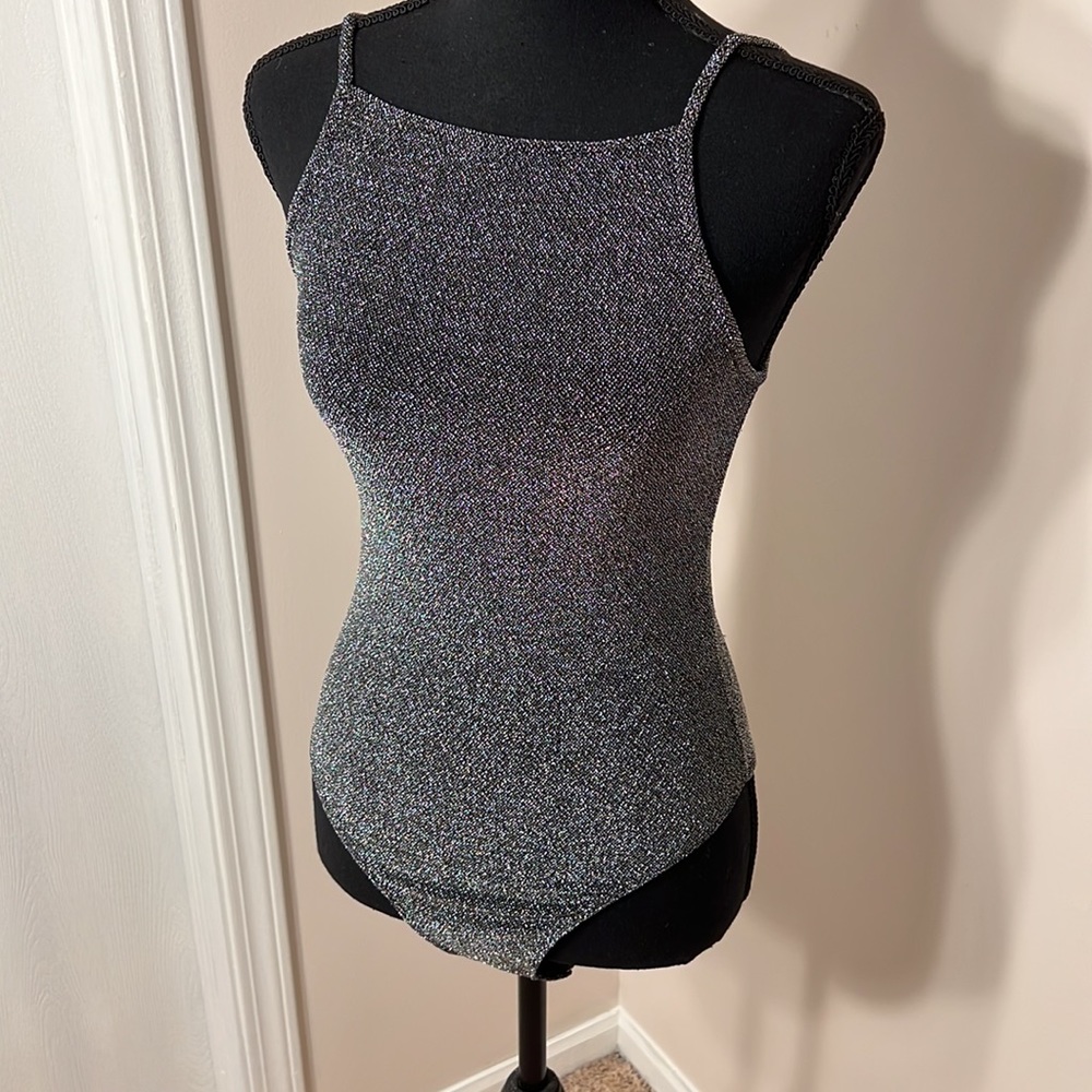 Glittery Spaghetti Strap Bodysuit